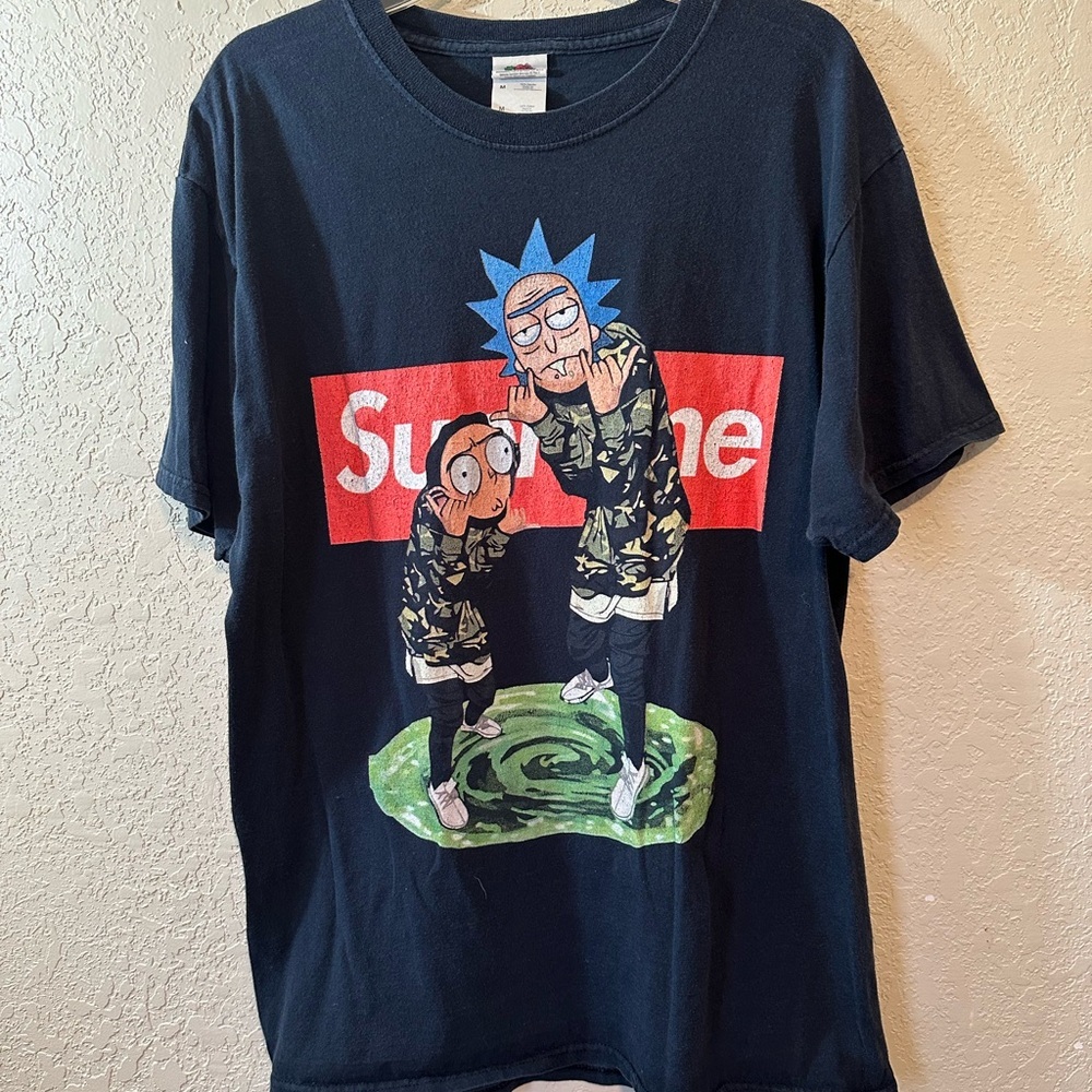 Supreme Brand Rick and Morty Graphic Tee Shirt - Picture 1 of 3